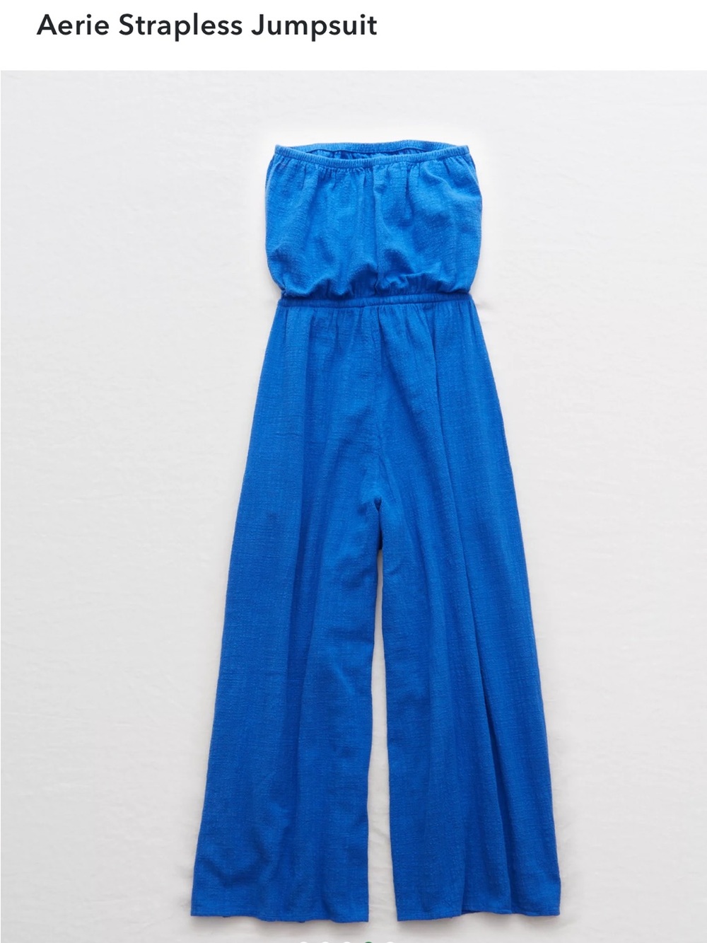 Aerie Strapless Wide Leg Jumpsuit Blue NWT Size XS - Picture 2 of 14